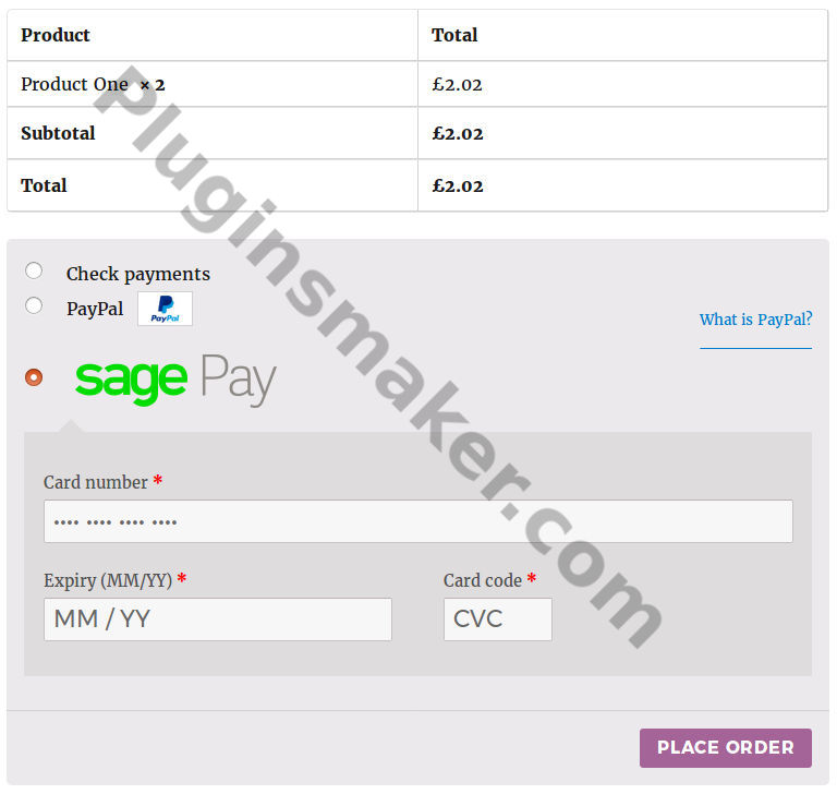 sage pay woocommerce payment gateway plugin checkout
