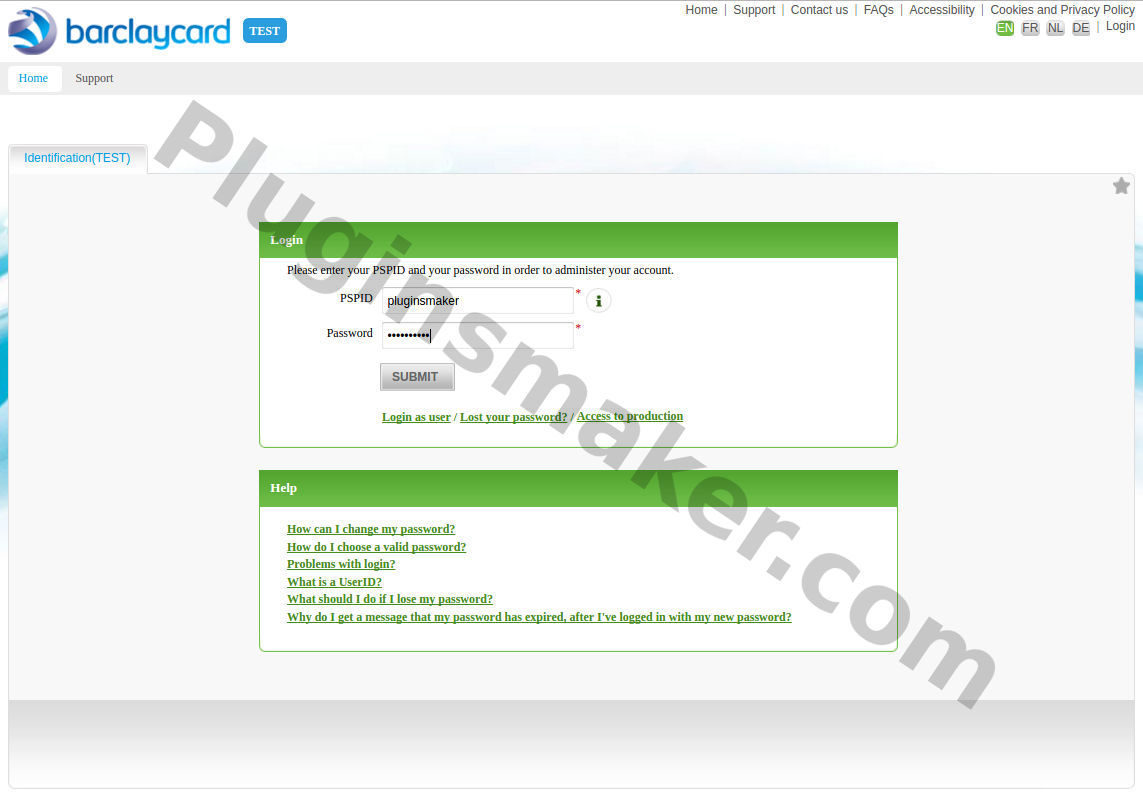 barclaycard woocommerce payment gateway login